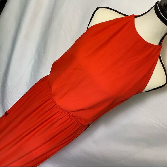 Show Me Your MuMu Women's Heather Halter High Neck Maxi Dress Large Coral Flowy - Picture 4 of 16